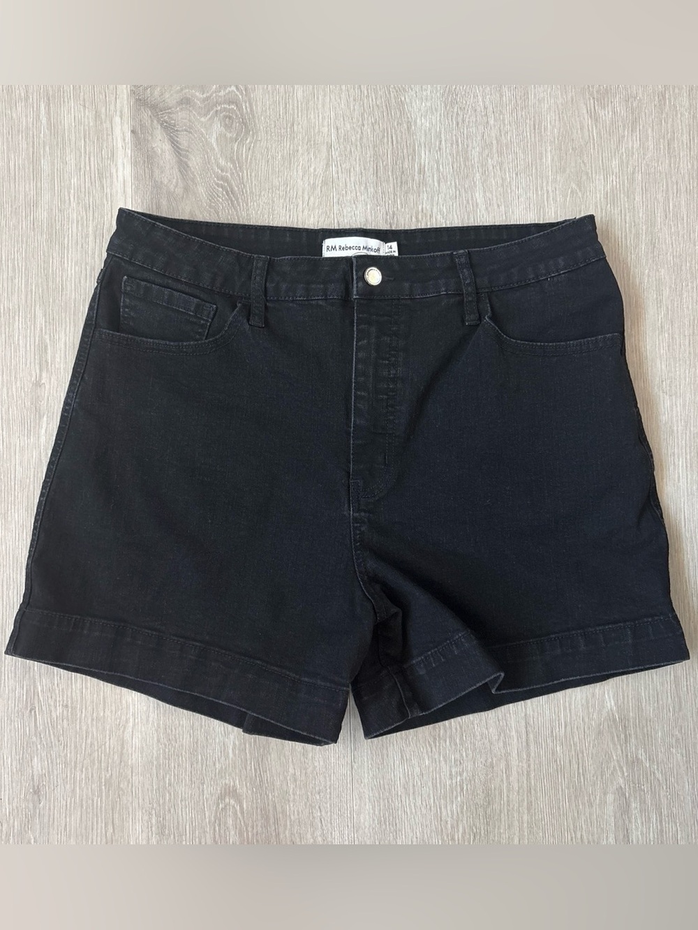 Rebecca Minkoff Black Denim Shorts Women's Size 14